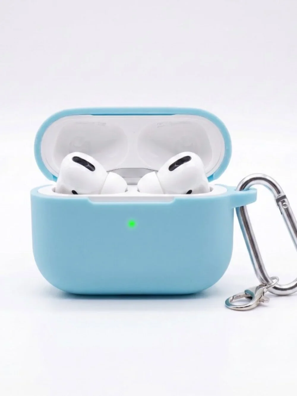 Blue Silicone Case for AirPods Pro & Pro 2 with Keychain